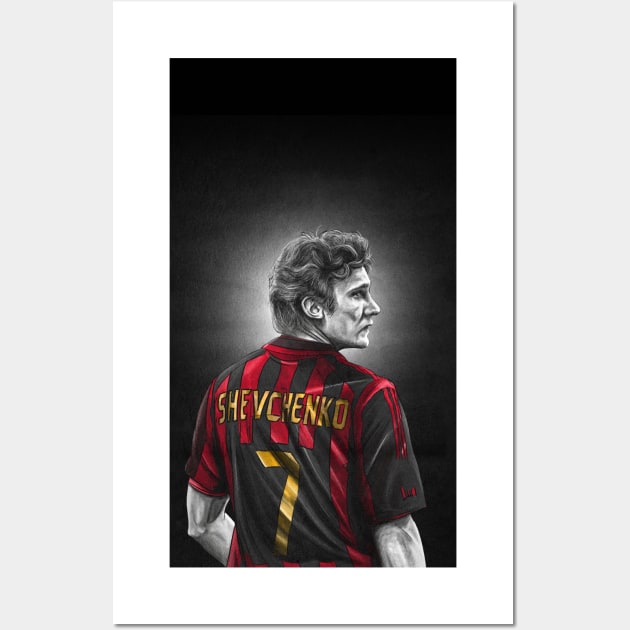 Andriy Shevchenko - AC Milan Football Artwork Wall Art by barrymasterson